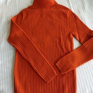 Burnt Orange Long Sleeve Turtleneck Sweater